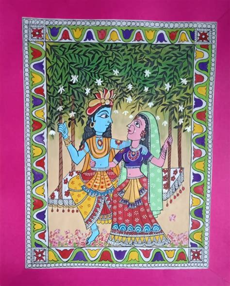 Radha Krishna Madhubani Painting X International Indian