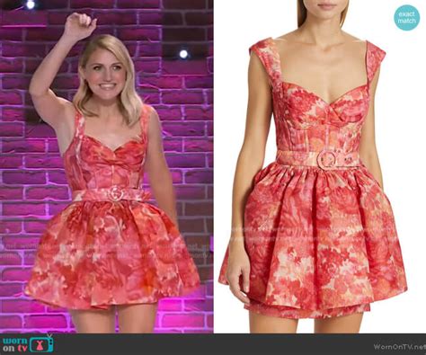 Wornontv Annaleigh Ashford’s Red Floral Print Mini Dress On The Kelly Clarkson Show Clothes