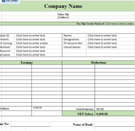 8 Payroll Slip Template Excel Excel Templates Riset