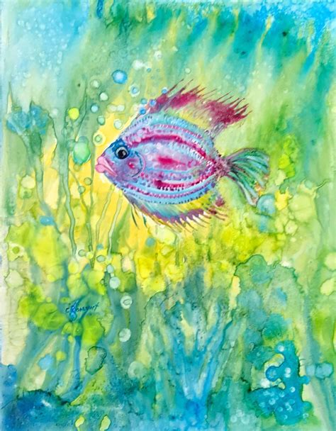 Tropical Fish Fish Watercolour Bathroom Decor Nursery Etsy In