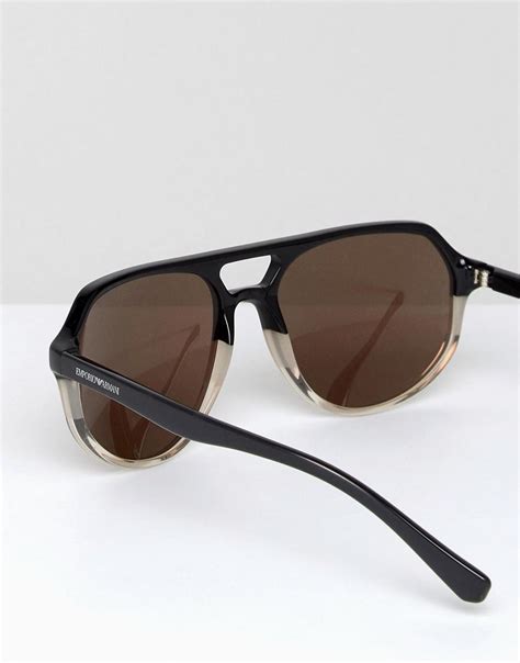 Lyst Emporio Armani Aviator Sunglasses In Black 57mm In Black For Men