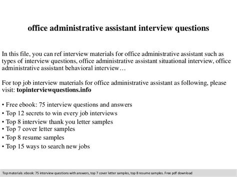 Office administrative assistant interview questions