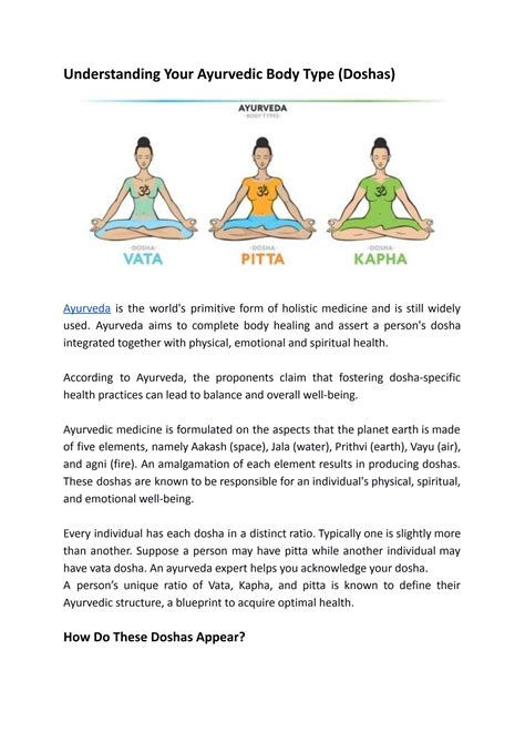 Understanding Your Ayurvedic Body Type (Doshas) by krmayurveda - Issuu