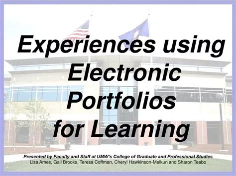 Ppt Experiences Using Electronic Portfolios For Learning Powerpoint