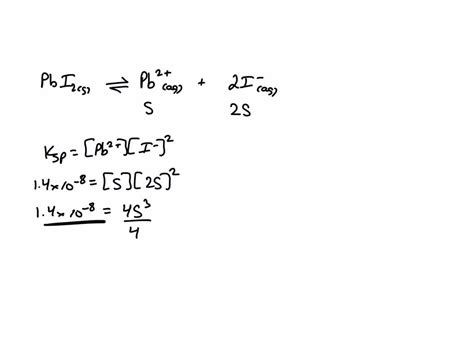 Solved The Concentration Of Iodide Ions In A Saturated Solution Of