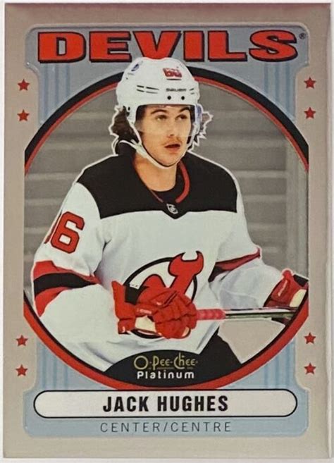 Jack Hughes 2021 22 O Pee Chee Platinum Hockey New Jersey Devils Card