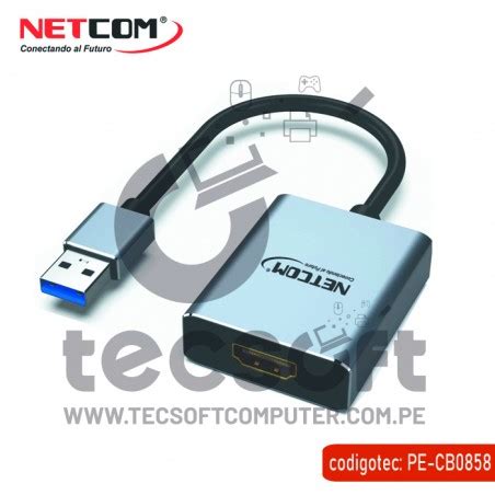 CABLE ADAPTADOR DE USB 3 0 MACHO A HDMI HEMBRA FULL HD DE ALUMINIO NETCOM