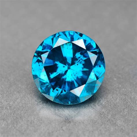 Natural Loose Blue Diamond 046 Cts Fancy Color Round Shape Etsy