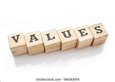 Values Word Made Building Blocks Isolated Foto De Stock