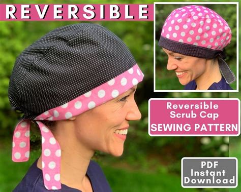 Surgical Cap Pattern Pdf Reversible Surgical Cap Sewing Etsy In 2021