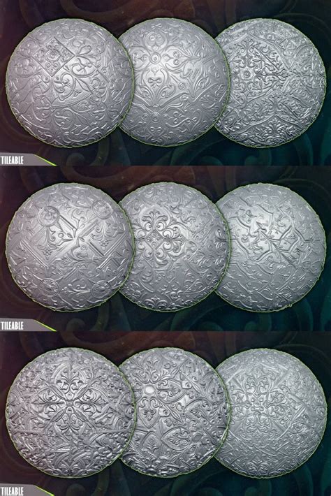 ArtStation Ornaments Tileable Alphas Displacement Maps For ZBrush