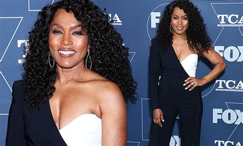 Angela Bassett 61 Stuns In Asymmetrical Monochrome Number At Fox Tca Winter All Star Party In