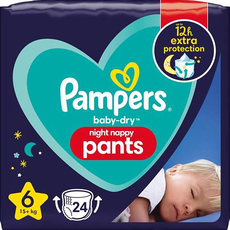 Pampers Baby Dry Night Nappy Pants Size 6 24 Night Nappies 15kg