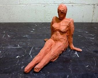 Ceramic Figure Sculpture Standing Nude Woman Figurine Earth
