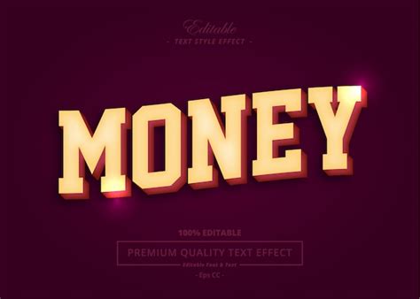 Premium Vector Money Vector Text Style Effect