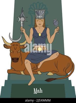 Illustration Vector Isolated Of Persian Mythical Gods Stock Vector