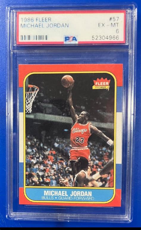 1986 Fleer Michael Jordan Rookie Reprint Graded 6 You Get Card In The