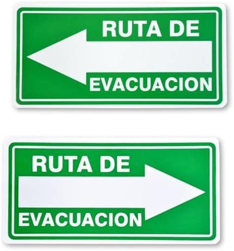 Letrero Ruta De Evacuación Señalamiento Izquierda Y Derecha Amazon