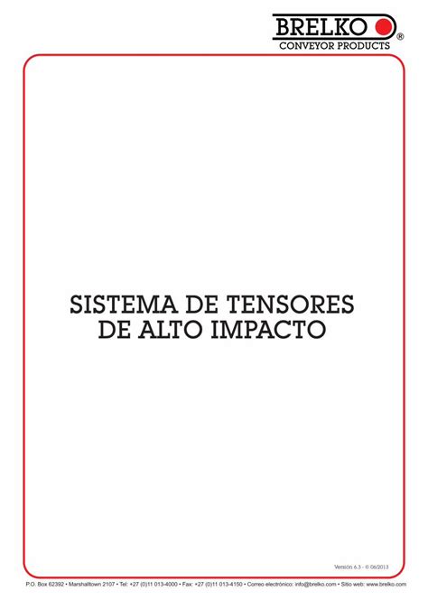 Pdf Sistema De Tensores De Alto Impacto Aplicaciones Se Trata