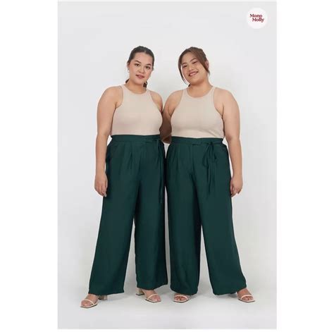 New Monomolly Ilona Tied Culotte Green Fesyen Wanita Pakaian Wanita