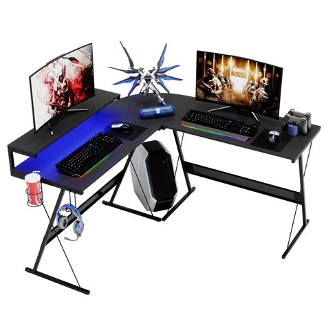 Buy Bestier Gaming Desk 51 Inch Led L Shaped Computer Corner Desk With