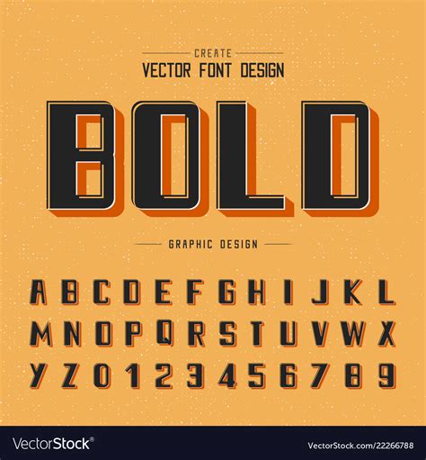 Font and alphabet bold letter design graphic Vector Image