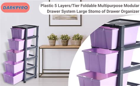 Darkpyro Layer Foldable Plastic Modular Drawer System Large Stomo