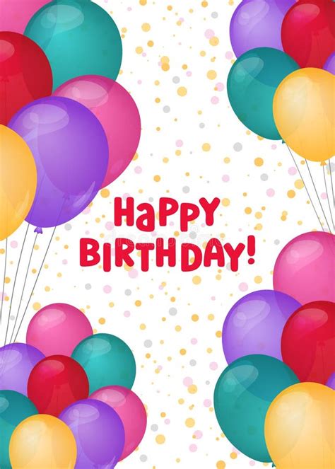 Happy Birthday Card Design Vector Illustration Bday Greeting Card