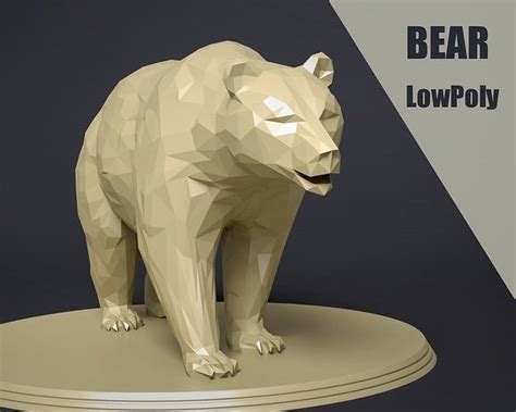 3D model Bear Low Poly 3D model polygonal polar VR / AR / low-poly ...