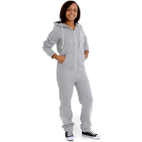 Womens Ladies Adult Plain Colours Onesie Jumpsuit Pyjamas Pj Size 8 10