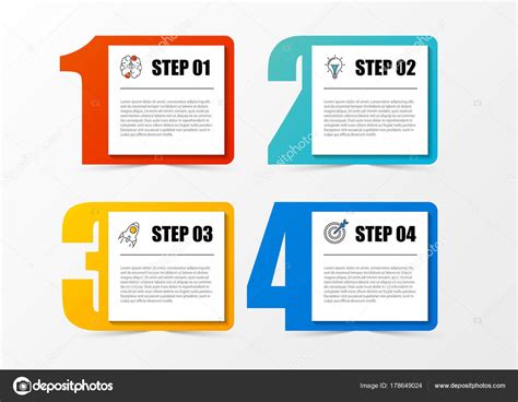 Infographic Design Template With 4 Steps Vector Vector Image By