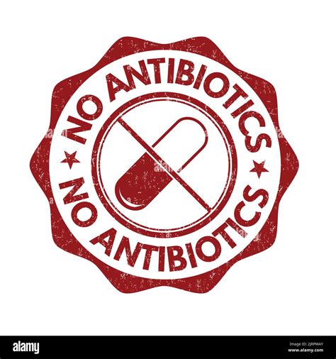 No Antibiotics Grunge Rubber Stamp On White Background Vector