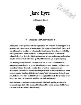 Reading Comprehension Jane Eyre By Charlotte Bront Tpt