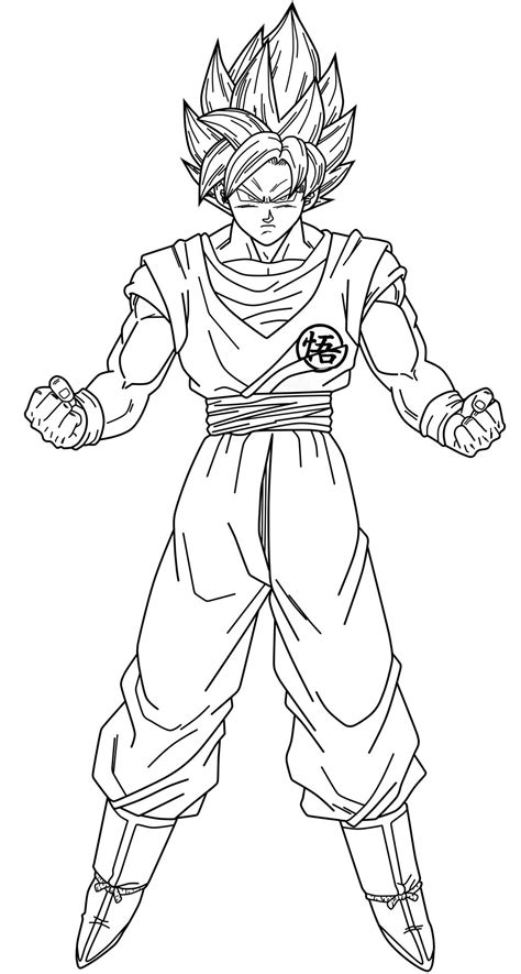 Goku Ssj Blue Lineart By Saodvd On Deviantart