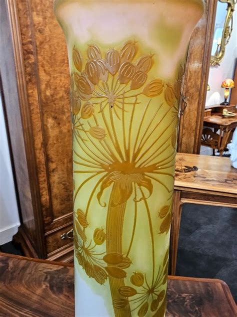 Emile Gall Grand Vase Aux Ombelles Antiquit S Art Nouveau