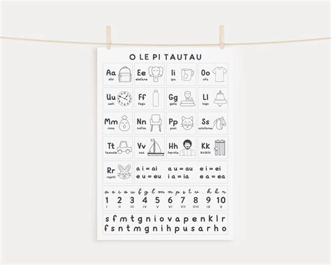 O Le Pi Tautau Minimal Samoan Alphabet Etsy New Zealand