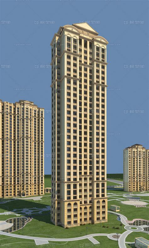 高层住宅楼 欧式建筑模型 私人住宅模型库 3ds Maxmax模型下载 Cg模型网