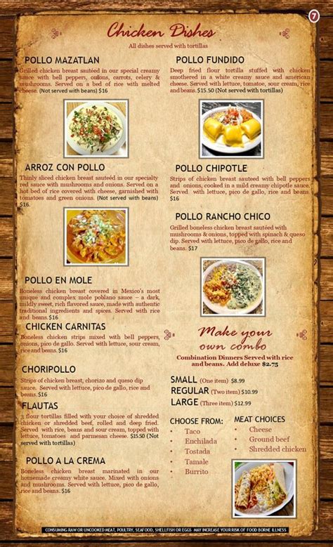 Springfield Menu Rancho Chico