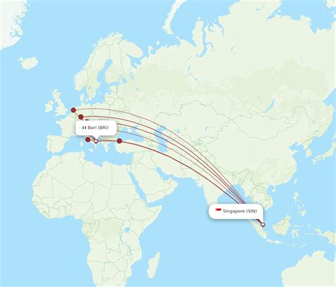 All Flight Routes From Singapore To Bari Sin To Bri Flight Routes