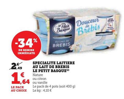 Promo Spécialité Laitière Au Lait De Brebis Le Petit Basque chez Hyper