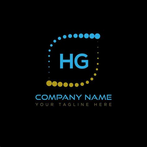 Hg Letter Logo Design On Black Background Hg Creative Initials Letter