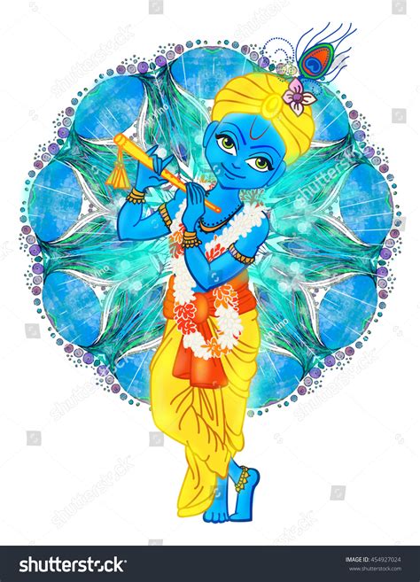 Ornament Card Lord Shri Krishna Birthday Stock Photo 454927024 | Shutterstock