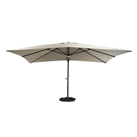 Mondawe 10 Ft X 13 Ft Aluminum Cantilever Outdoor Patio Umbrella Bluetooth Atmosphere Light