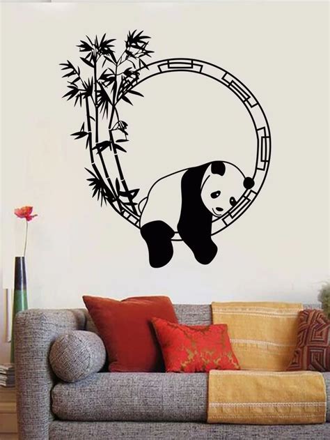 Cartoon Panda Pattern Wall Sticker | Wall paint designs, Simple wall ...