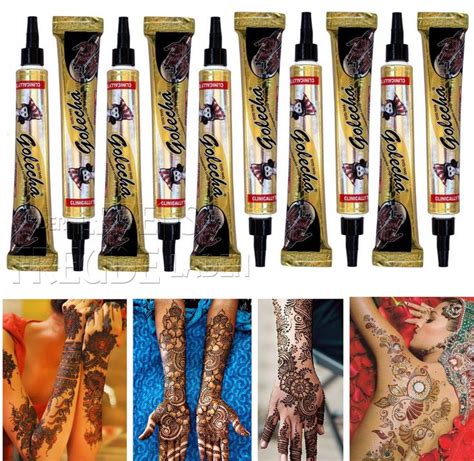 X Golecha Henna Tuben F R Mehndi Tattoo Schwarz G Kein Ppd Ebay