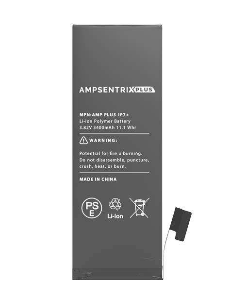 AmpSentrix Plus High Capacity Replacement Battery For IPhone 7 Plus