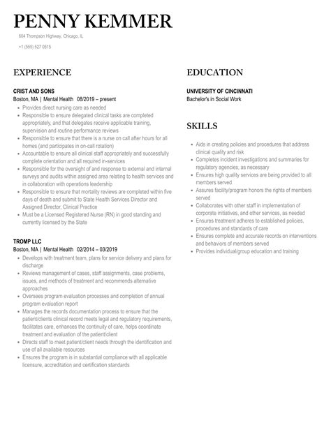 Mental Health Resume Samples Velvet Jobs