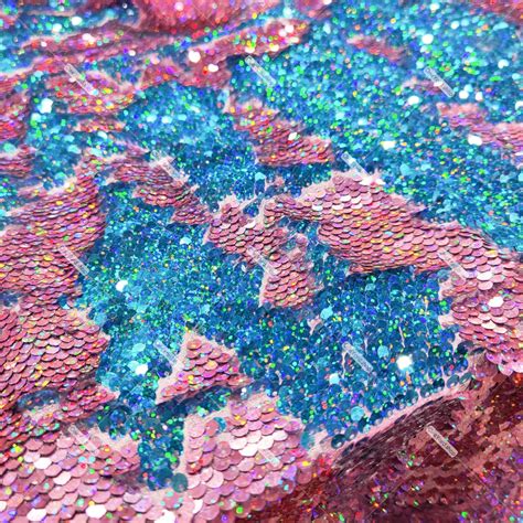 Hologram Pink Flip To Blue Reversible 5mm Sequin Fabric Oneyard