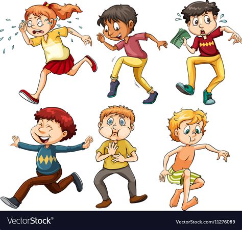 People in different actions Royalty Free Vector Image