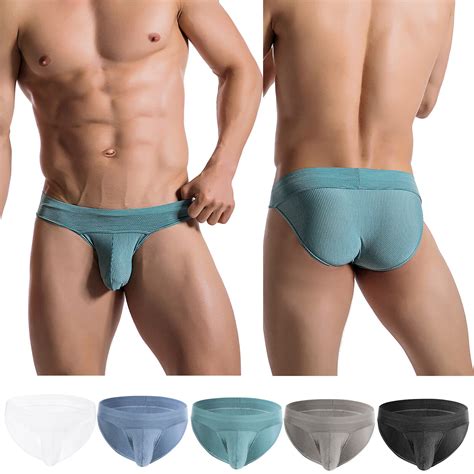 Mens Briefs Striped Bulge Pouch Underwear Sexy Ultra Thin Underpants Panties Ebay